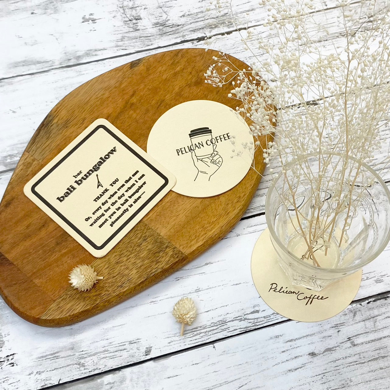 未晒コースター オリジナル印刷(ベタなし) – And Napkin