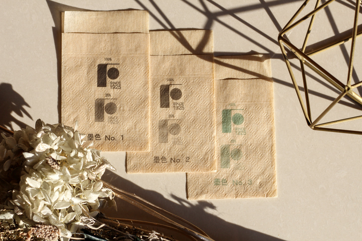 4折シングルナフキン 白地/未晒 オリジナル印刷