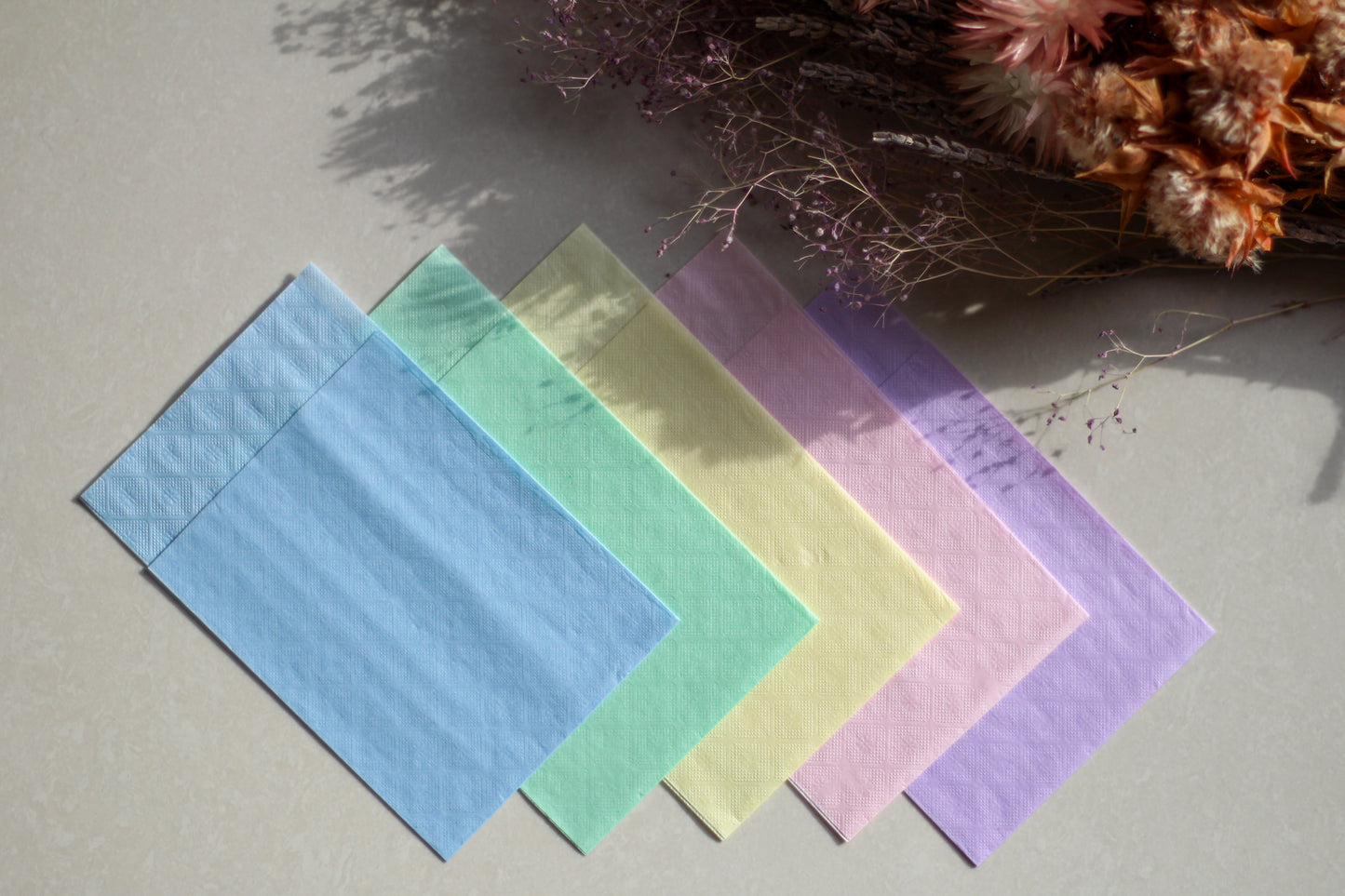 パステルカラー平型6折シングルナフキン