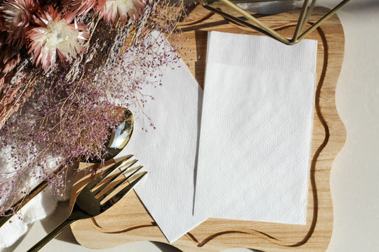 6折シングルナフキン 白無地/未晒 200PAC 平型/波型