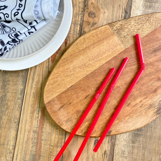 フレックスストロー 6mm×21cm 赤ベタ 袋入り