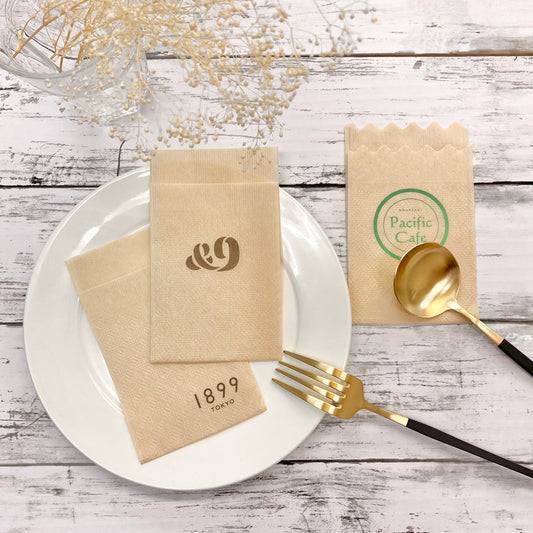 6折シングルナフキン 未晒 オリジナル印刷