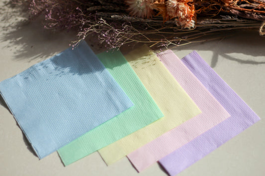 パステルカラー4折シングルナフキン